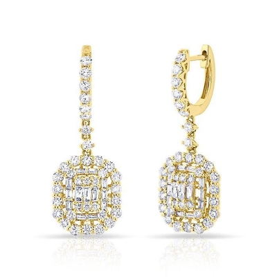Λευκά σκουλαρίκια CZ 925 Sterling Silver Classic Style για αρραβώνα και γάμο