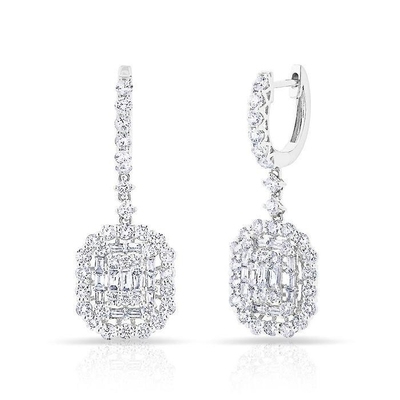 Λευκά σκουλαρίκια CZ 925 Sterling Silver Classic Style για αρραβώνα και γάμο