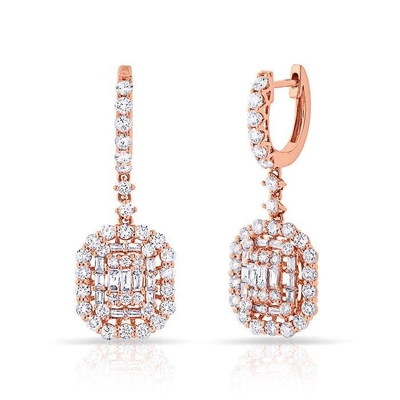 Λευκά σκουλαρίκια CZ 925 Sterling Silver Classic Style για αρραβώνα και γάμο