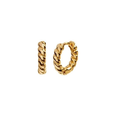 18K χρυσό δήλωση Hoop σκουλαρίκια δήλωση 925 Sterling Ασημένια σκουλαρίκια
