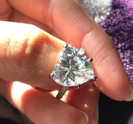 Τεχνολογία Micro Insert Inlay Heart Cut CZ Stone 925 Ασημένια δαχτυλίδια αρραβώνων