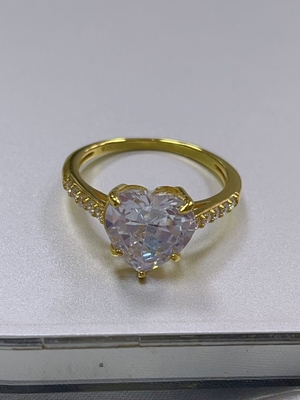 Τεχνολογία Micro Insert Inlay Heart Cut CZ Stone 925 Ασημένια δαχτυλίδια αρραβώνων