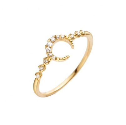 Άνδρες Fine Sterling Silver 925 Custom Moon Ring με 14k 18k 24k χρυσό από τη Βραζιλία 2022