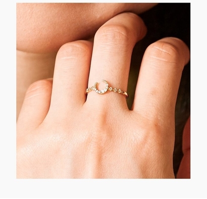 Άνδρες Fine Sterling Silver 925 Custom Moon Ring με 14k 18k 24k χρυσό από τη Βραζιλία 2022