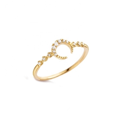 Άνδρες Fine Sterling Silver 925 Custom Moon Ring με 14k 18k 24k χρυσό από τη Βραζιλία 2022