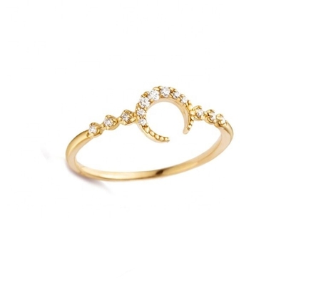 Άνδρες Fine Sterling Silver 925 Custom Moon Ring με 14k 18k 24k χρυσό από τη Βραζιλία 2022