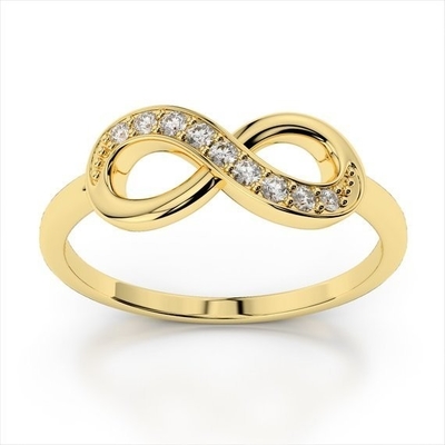Λευκό CZ πέτρα Αγάπη άπειρο δαχτυλίδια σε 925 Sterling Ασημένιο για αιώνιο ρομαντισμό