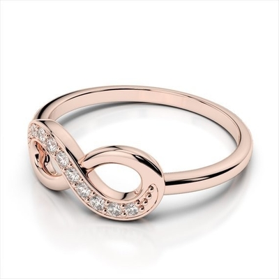 Λευκό CZ πέτρα Αγάπη άπειρο δαχτυλίδια σε 925 Sterling Ασημένιο για αιώνιο ρομαντισμό