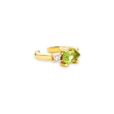 18K Χρυσό επιχρισμένο 925 Sterling Ασημένιο ΤΡΕΝΝΤΙΚΟ ΣΥΝΕΣΙΟ ΠΕΡΑΣ ΚΑΤΑΣΗ ΠΕΡΙΔΟΤ CZ μανσέτα σκουλαρίκια