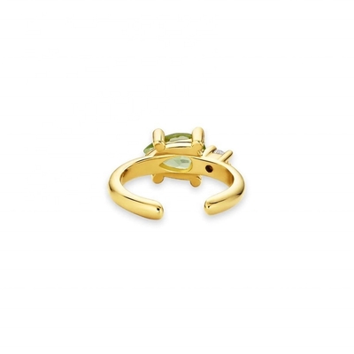 18K Χρυσό επιχρισμένο 925 Sterling Ασημένιο ΤΡΕΝΝΤΙΚΟ ΣΥΝΕΣΙΟ ΠΕΡΑΣ ΚΑΤΑΣΗ ΠΕΡΙΔΟΤ CZ μανσέτα σκουλαρίκια