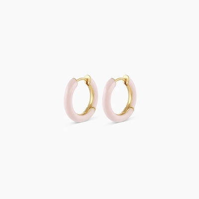 Προσαρμοσμένο λογότυπο Chunky 18K Gold Plated Hoop Turquoise Enamel Color 925 Sterling Silver Huggies σκουλαρίκια