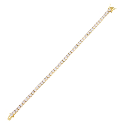 Ζεστό προϊόν 925 Sterling Silver Plating Gold 3mm Cubic Zirconia Τένις βραχιόλι για γυναίκες