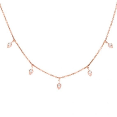 18K Χρυσή Αλυσίδα 925 Sterling Silver Fine Necklace για Γυναίκες Princess Cut Design