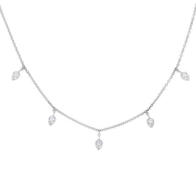 18K Χρυσή Αλυσίδα 925 Sterling Silver Fine Necklace για Γυναίκες Princess Cut Design