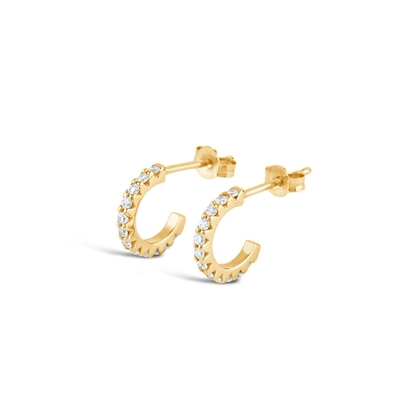 Χειροποίητο 18K Χρυσό επιχρισμένο Mini Cubic Zircon μικρά ανοιχτά σκουλαρίκια με Princess Cut
