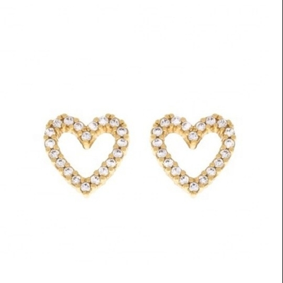Κουδουνάκια από χαλκό / χαλκό / 925 Sterling Silver Heart Stud με μέγεθος 8mm