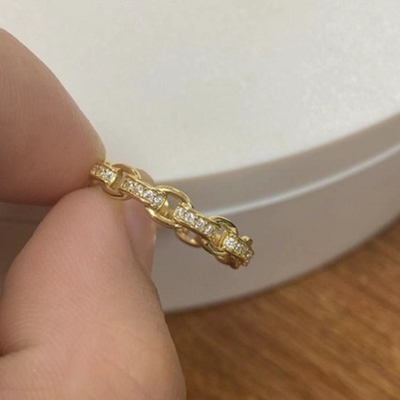 Αλυσίδα 18K Χρυσό Νερά Ατομικό Super Fairy 925 Ασημένιο Δαχτυλίδι