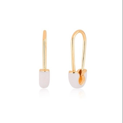 925 Sterling Silver Women's Fashion Pin Earrings διακοσμημένα με γαλάζιο φινίρισμα σμάλτου