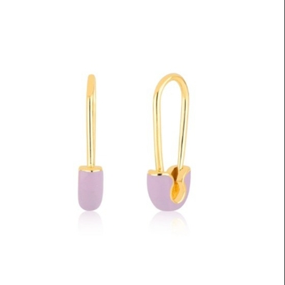 925 Sterling Silver Women's Fashion Pin Earrings διακοσμημένα με γαλάζιο φινίρισμα σμάλτου