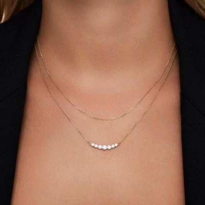 Μινιμαλιστικό 925 Sterling Silver Tennis Pendant Necklaces για Γυναίκες