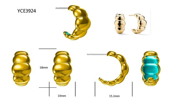18K Χρυσό Ροδιο επιχρισμένο Crescent Stud σκουλαρίκια