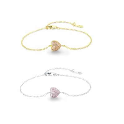 Ασημένιο βραχιόλι καρδιά 925 με ζιργκόν για γυναίκες