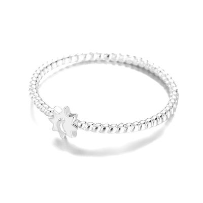 925 Ασημένιο Φεγγάρι Ηλιακό Δαχτυλίδι 18K Χρυσό Κοσμήματα Unisex