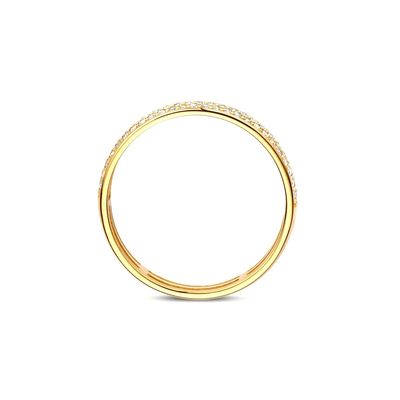 Δαχτυλίδι μισής αιωνιότητας από ασήμι 925 με επιχρύσωμα 18K και CZ για γυναίκες