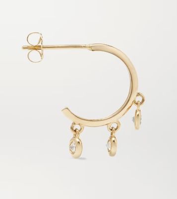 Σκουλαρίκια κρίκοι από ορείχαλκο επιχρυσωμένα με χρυσό 14Κ και ζιργκόν σε στεφάνη