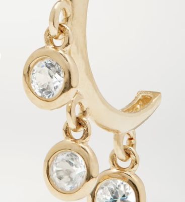 Σκουλαρίκια κρίκοι από ορείχαλκο επιχρυσωμένα με χρυσό 14Κ και ζιργκόν σε στεφάνη