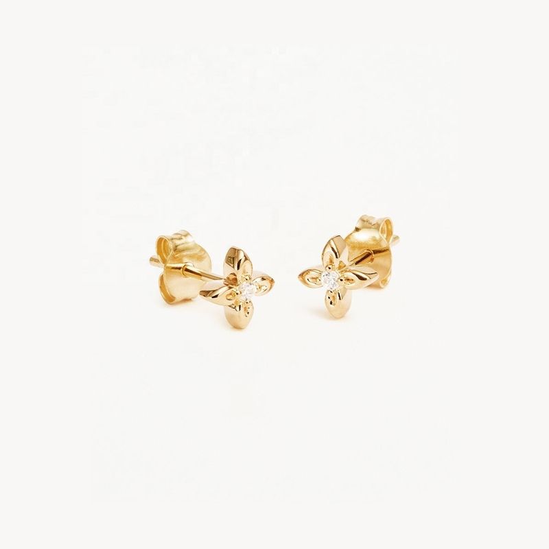 Σκουλαρίκια καρφωτά λουλούδια από ασήμι 925, μικρού μεγέθους για καθημερινή χρήση