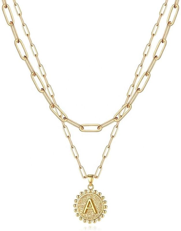 Χειροποίητο 925 Sterling Silver Double Pendant Paperclip Stacking Necklace με παράδοση 30 ημερών