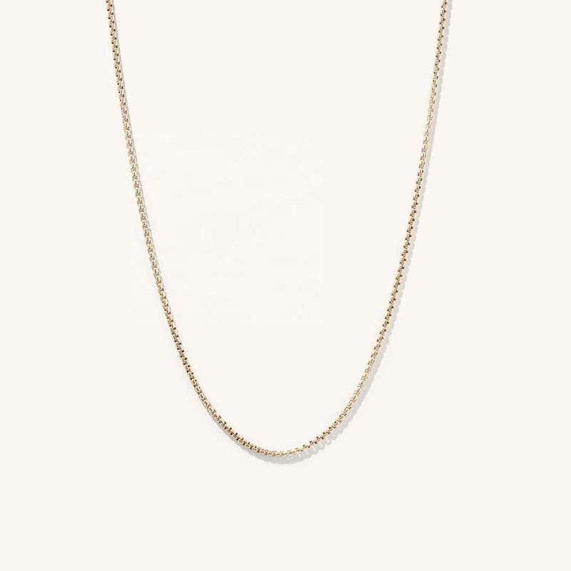 Χειροποίητο 18K χρυσαφένιο στρογγυλό κουτί κολιέ αλυσίδα με γρήγορη αποστολή και προσαρμόσιμο λογότυπο