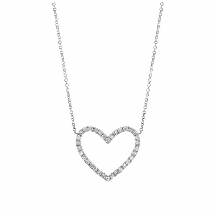 925 Sterling Silver Pave Diamond Love Necklace για φιλενάδα Εκτίμηση τρίτου