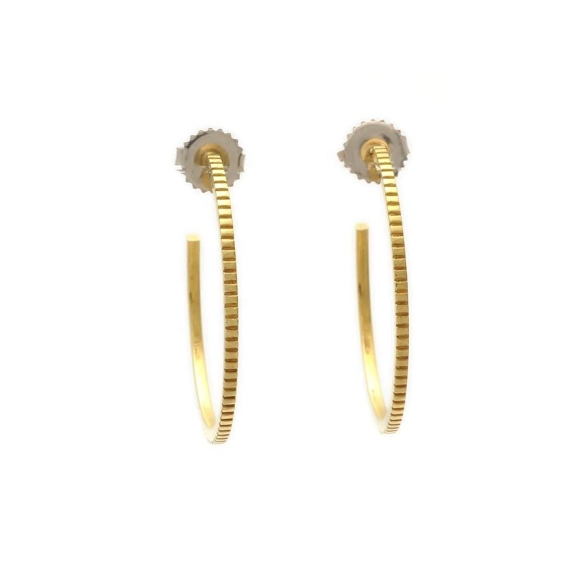 Σύγχρονα 925 Sterling Silver 18K χρυσά σκουλαρίκια Hoop με το λογότυπο του πελάτη 30 * 30mm