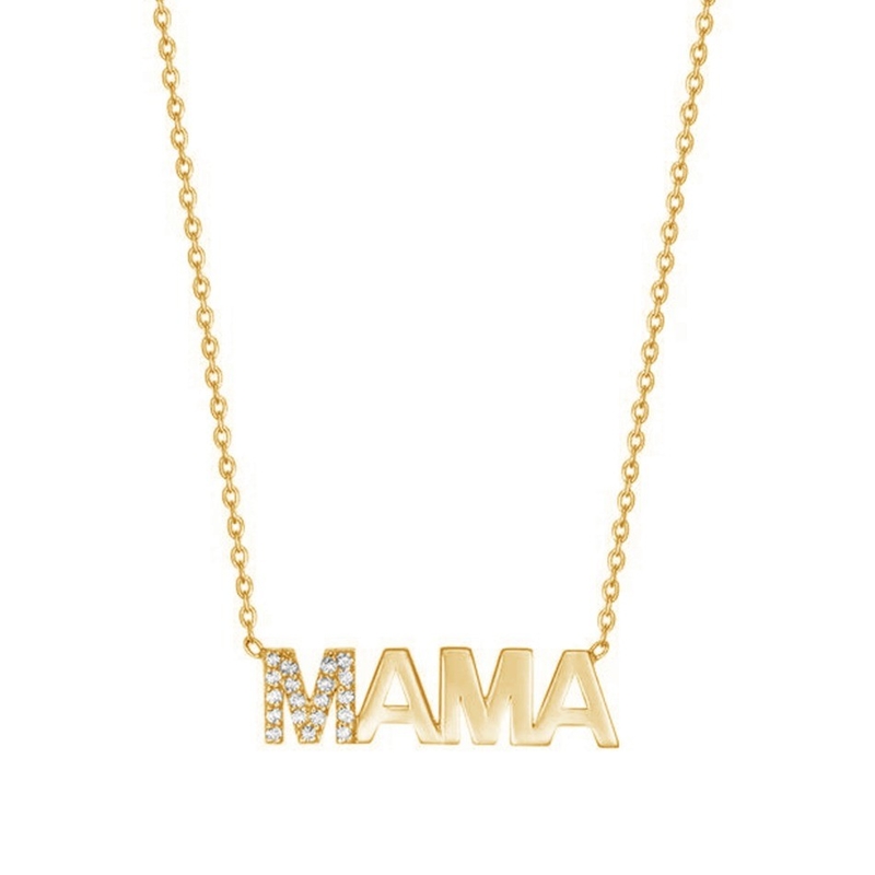 Αρραβωνιασμός 2022 Μοναδικό MAMA 18K Χρυσό Χονδρικό Ημέρα της Μητέρας Δώρα 925 Ασημένιο Κολιέ Κοσμήματα