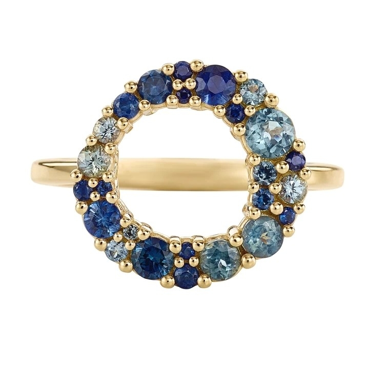 Χρυσό 18K Multi Colour σαφείρι Cubic Zircon 925 Sterling Silver γυναικείο δαχτυλίδι