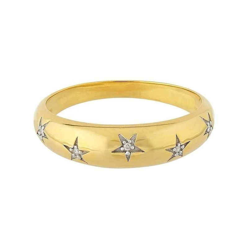 Νταϊντυ Ντιμόν Ρινγκς 14k 18k Χρυσό Chunky Star Set Διαμαντένιο Δαχτυλίδι για Στυλιστικά Ενδύματα