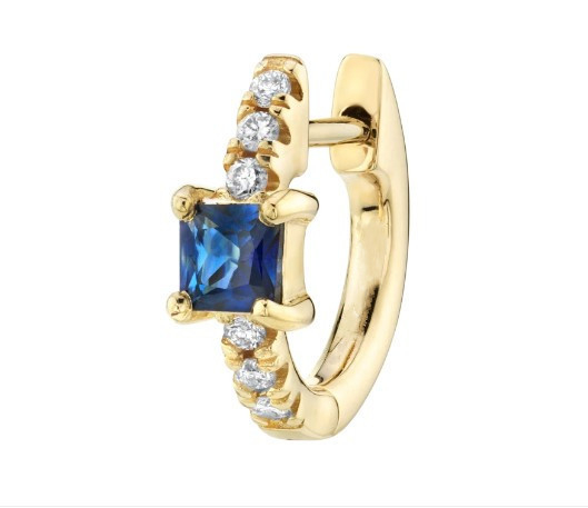 925 Sterling Silver Mini Gold Plated Baguette Hoop Huggie σκουλαρίκια για γυναίκες Κοσμήματα