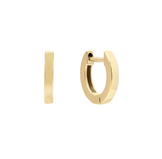 Μινιμαλιστικά Τρέντυ Huggies 925 Sterling Silver Unisex σκουλαρίκια με 18K Gold Plating
