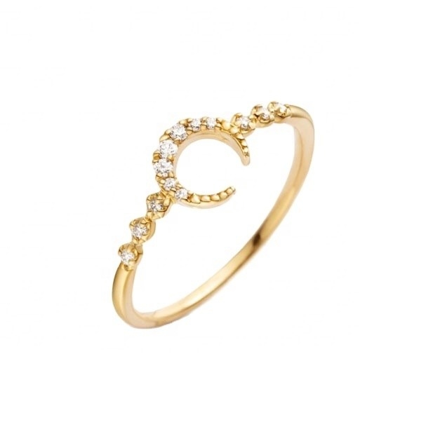 Άνδρες Fine Sterling Silver 925 Custom Moon Ring με 14k 18k 24k χρυσό από τη Βραζιλία 2022
