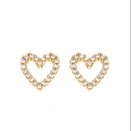 Κουδουνάκια από χαλκό / χαλκό / 925 Sterling Silver Heart Stud με μέγεθος 8mm