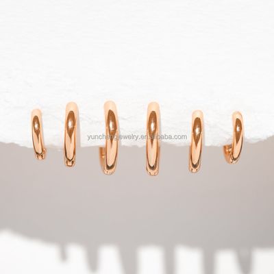 Ασημένιο Λεπτό Κοσμήματα Μινιμαλιστικό 18K Χρυσό 9MM 11MM 13MM Hoop Set για FedEx DHL UPS TNT EMS Shipping