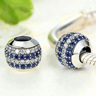 Μοντέλα Λευκό και Μπλε CZ 925 Στερλίνγκ Ασημένιο Κοσμήματα