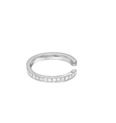 Γυναικεία Κλασικά Rainbow Pave Setting Cubic Zircon 925 Sterling Silver Ear Cuff Κοσμήματα