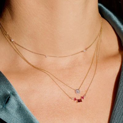 Δισκοειδές Μικρό 18K Χρυσό επιχρυσωμένο κολιέ διαμαντιού CZ για κορίτσια με κλασικό σχεδιασμό