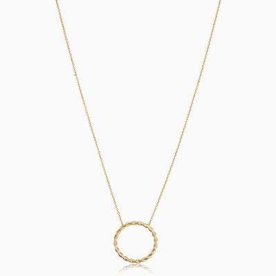 14K Χρυσό επιχρισμένο 925 Sterling Silver Twist Κεραυνό με 16 ίντσες μήκος αλυσίδα σύνδεσης