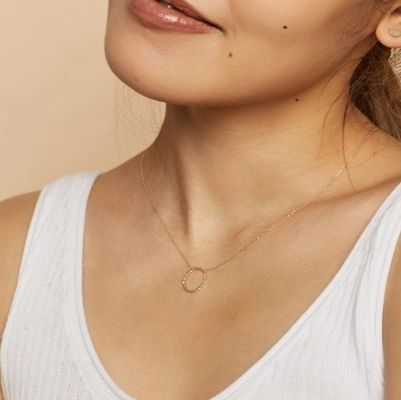 14K Χρυσό επιχρισμένο 925 Sterling Silver Twist Κεραυνό με 16 ίντσες μήκος αλυσίδα σύνδεσης