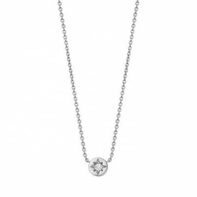 Χρυσό επιχρυσωμένο 925 Sterling Silver Starburst Διαμαντένιο δίσκο περιδέραιο για καθημερινή χρήση