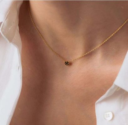 Χρυσό επιχρυσωμένο 925 Sterling Silver Starburst Διαμαντένιο δίσκο περιδέραιο για καθημερινή χρήση